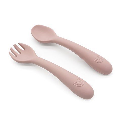 Прибори силіконові з металевим стержнем Rose pink 2216849 фото