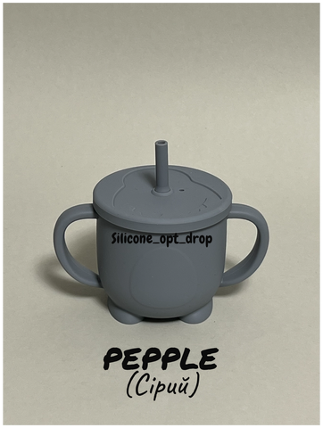 Поїльник пінгвін до крабів Pepple(темно сірий) 2216733 фото